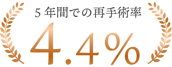 5年間での再手術率4.4%